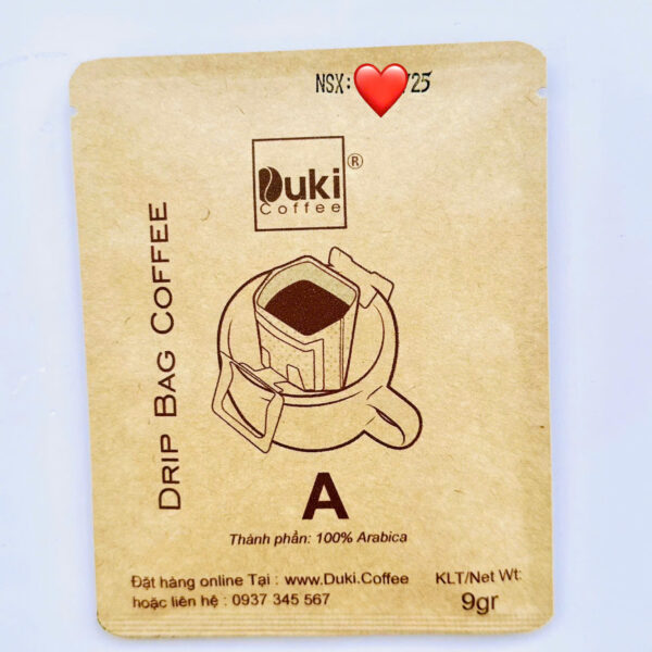 Gói Cafe Drip Duki A 9Gr 100% Arabica (cà phê túi lọc)